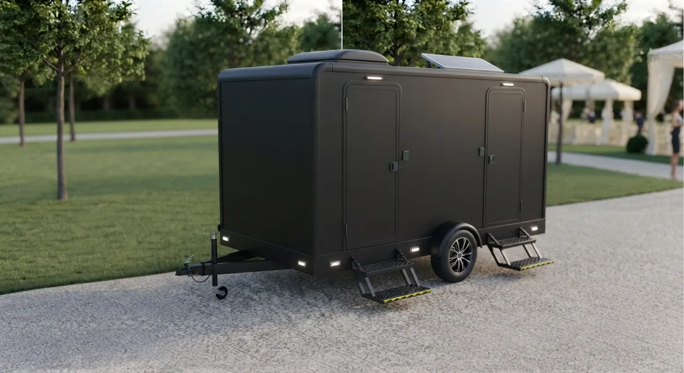 2 stall restroom trailer from our West Albany fleet